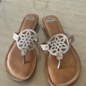 Fergalicious Brown vegan leather shimmery flats